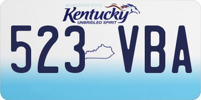 KY license plate 523VBA