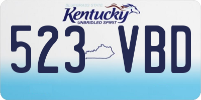 KY license plate 523VBD