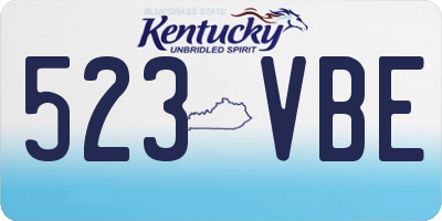 KY license plate 523VBE