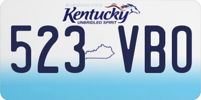 KY license plate 523VBO