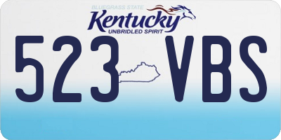 KY license plate 523VBS