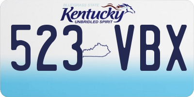 KY license plate 523VBX