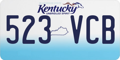 KY license plate 523VCB