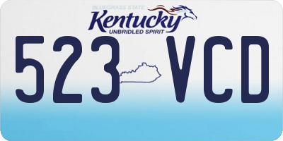KY license plate 523VCD