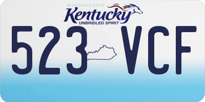 KY license plate 523VCF
