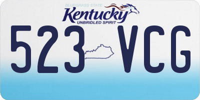 KY license plate 523VCG
