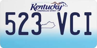KY license plate 523VCI