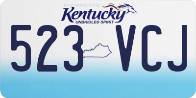 KY license plate 523VCJ