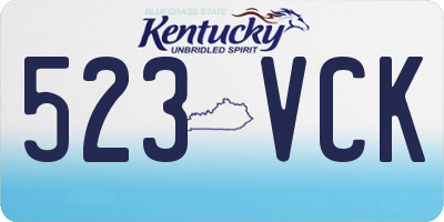 KY license plate 523VCK