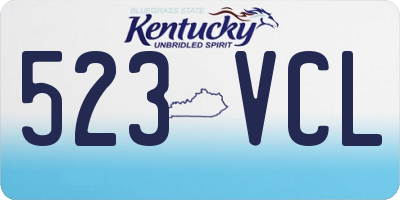 KY license plate 523VCL