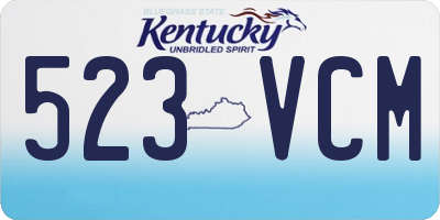 KY license plate 523VCM