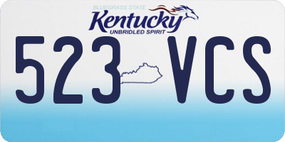 KY license plate 523VCS