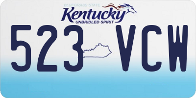 KY license plate 523VCW
