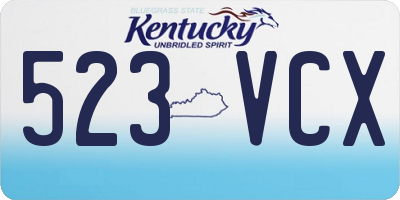KY license plate 523VCX