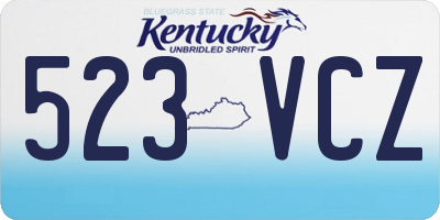 KY license plate 523VCZ
