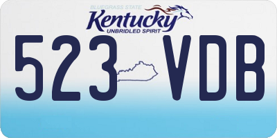 KY license plate 523VDB