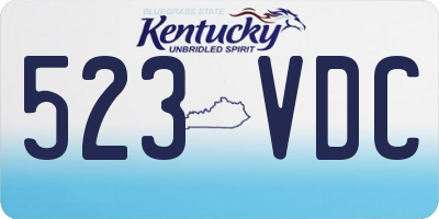 KY license plate 523VDC