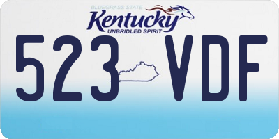 KY license plate 523VDF