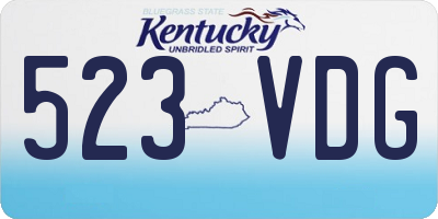 KY license plate 523VDG