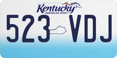 KY license plate 523VDJ