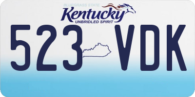 KY license plate 523VDK