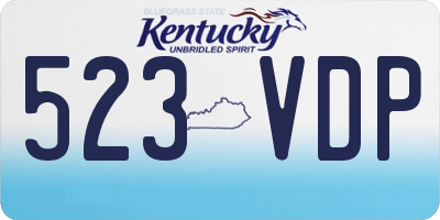 KY license plate 523VDP