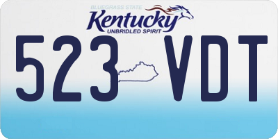 KY license plate 523VDT