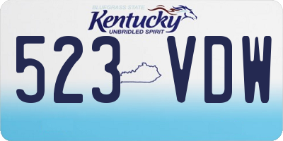 KY license plate 523VDW