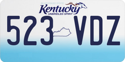 KY license plate 523VDZ