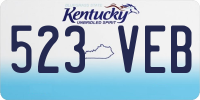 KY license plate 523VEB