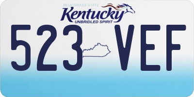 KY license plate 523VEF