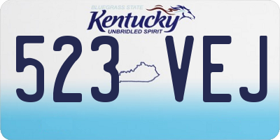 KY license plate 523VEJ