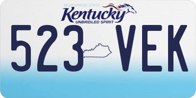 KY license plate 523VEK
