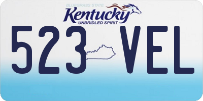 KY license plate 523VEL