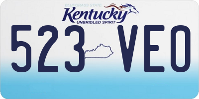 KY license plate 523VEO