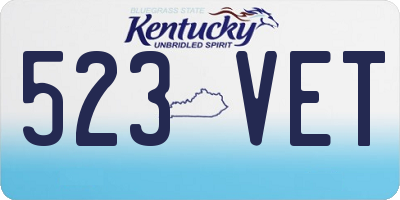 KY license plate 523VET