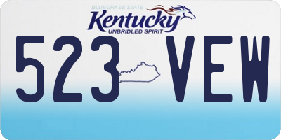 KY license plate 523VEW