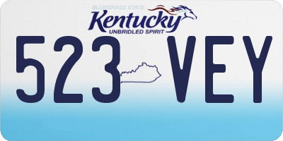 KY license plate 523VEY