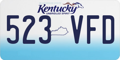 KY license plate 523VFD