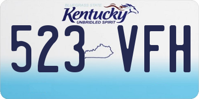 KY license plate 523VFH