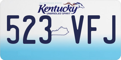 KY license plate 523VFJ