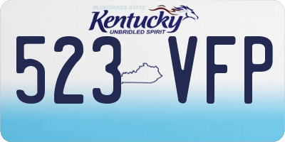 KY license plate 523VFP