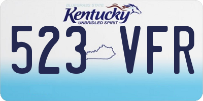 KY license plate 523VFR