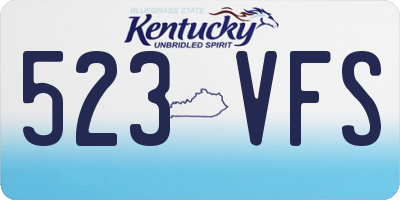 KY license plate 523VFS