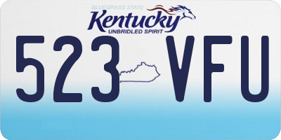 KY license plate 523VFU