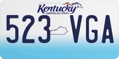 KY license plate 523VGA
