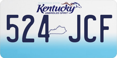 KY license plate 524JCF