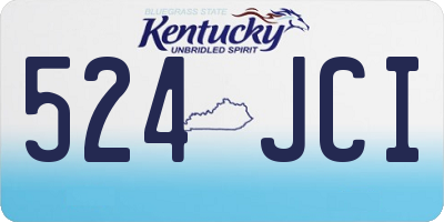 KY license plate 524JCI