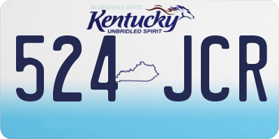 KY license plate 524JCR