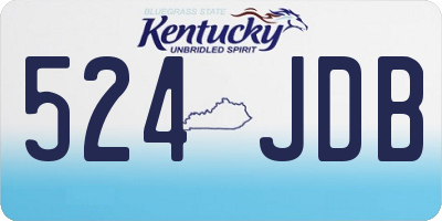 KY license plate 524JDB